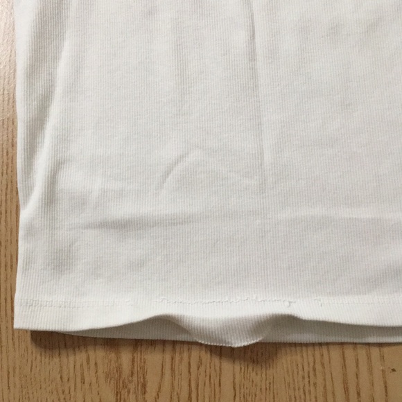 B60 Womens Rhinestones Playboy Bunny🐰Ribbed Tank Crop Top Off White Size Medium - Picture 6 of 6